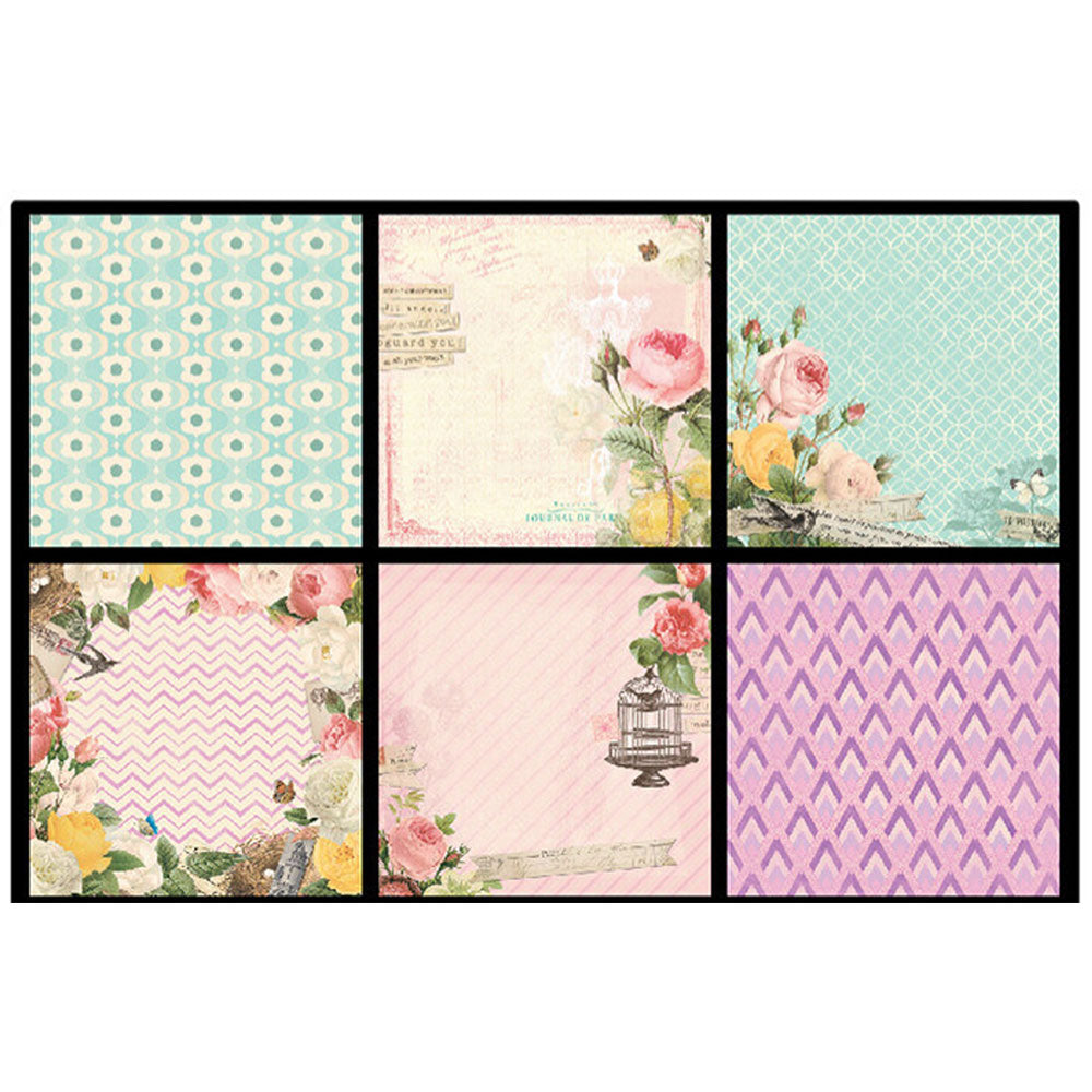 Design #Dsm007, 8X8Inch 40Sheets Printed Patterns Scrapbook Paper Origami Paper Diy Gift Card Making Handmade Home Deco Pattern Paper Flower Paper Pack