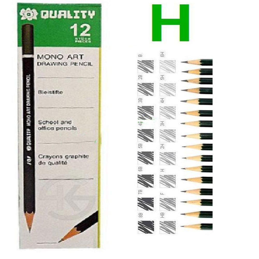 Quality Mono Art Drawing Pencils (H)