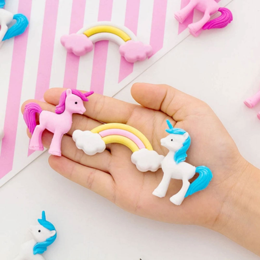 3 Pcs/Pack Rainbow Unicorn Eraser