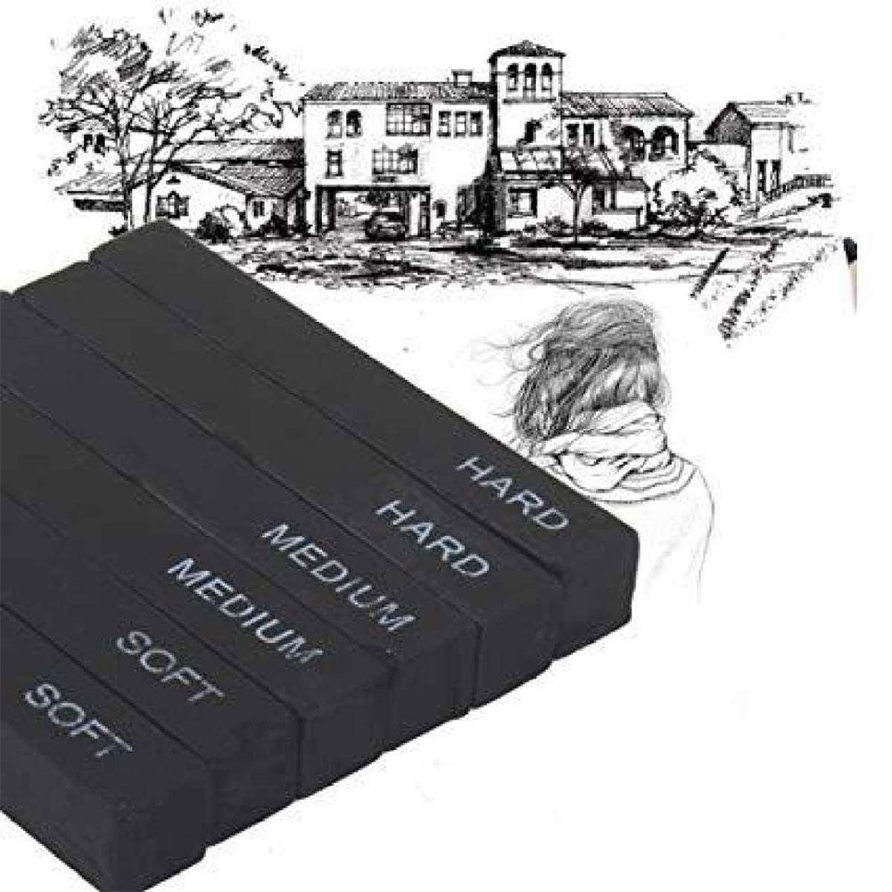 Compressed Charcoal Sticks - Pack of 6pcs