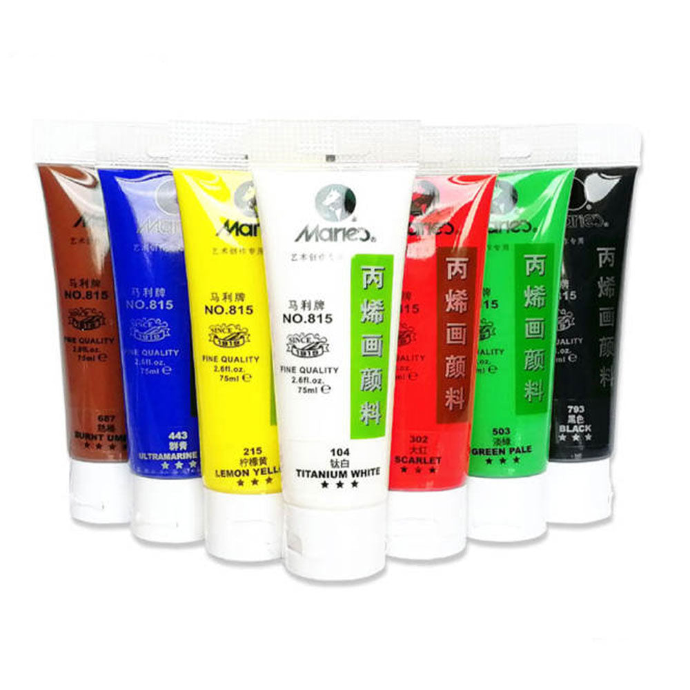 Maries Acrylic Paints 75 Ml Per Tube - Pack Of 7 Tubes - Acrylic Paints