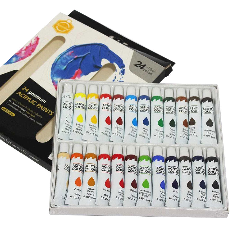 Keep Smiling 24Pcs Acrylic Painting Colors Acrylic Paint Set Of 24 Pieces