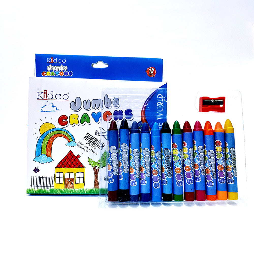 Kidco 12 Jumbo Wax Crayons Oil Pastel Jumbo Crayon