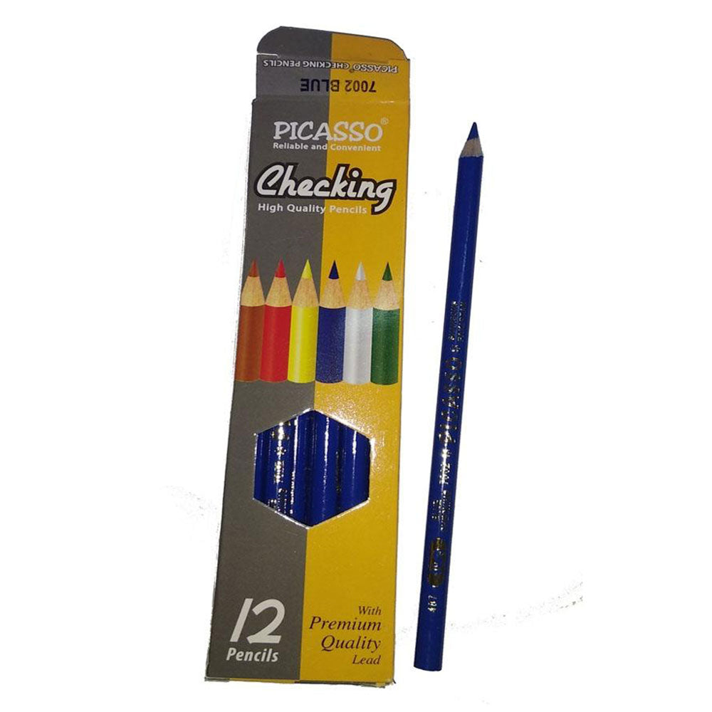 Pack Of 12Pcs Blue Colour Pencils Color Pencil