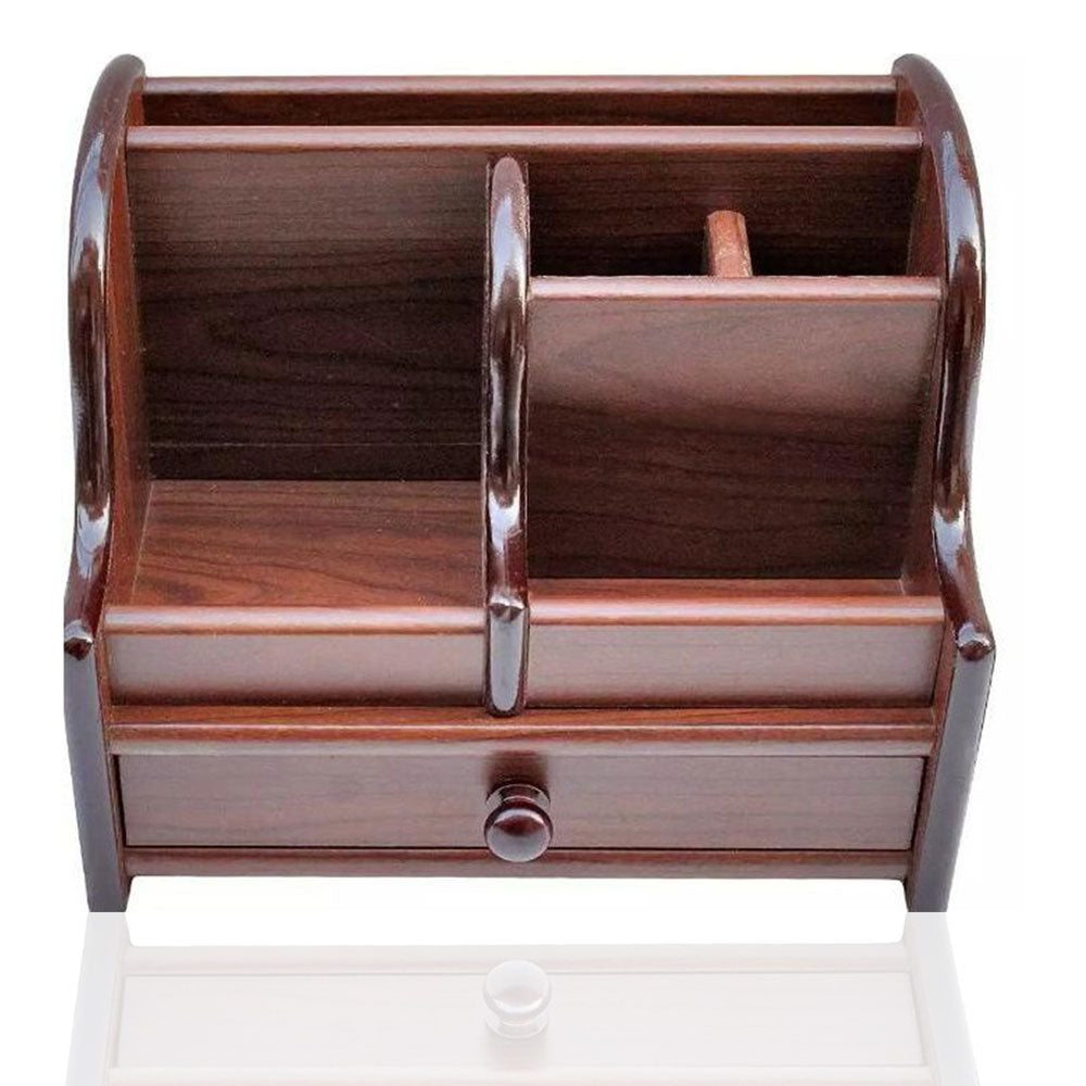 Wooden Pen Stand Stationery Holder - Brown