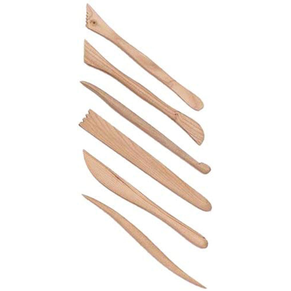 6 Pcs Wooden Pottery Clay Sculpture Carving Tool Set Best Selling Tools