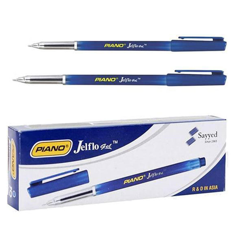 Piano_ Jelflo Gel Pens 10 Pcs Packet, Blue Ink Jetflow One Pack Of Piano Jelflo Ball Point Pens (10 Pcs) Blue