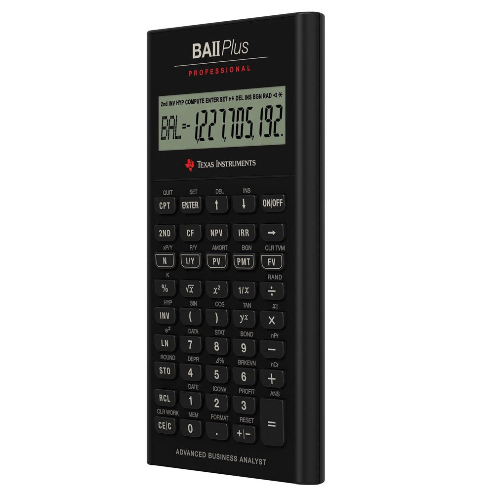 BA II Plus Texas Instruments Professional Advanced Financial Calculator - Black