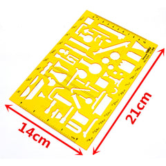 Chemistry Laboratory Experiment Symbols Drawing Template Kt Soft Plastic Ruler Design Stencil