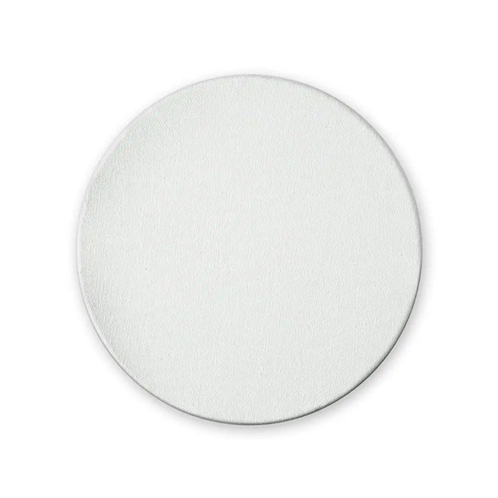 1 Pc Prime white Coated round Canvas - Size 6x6
