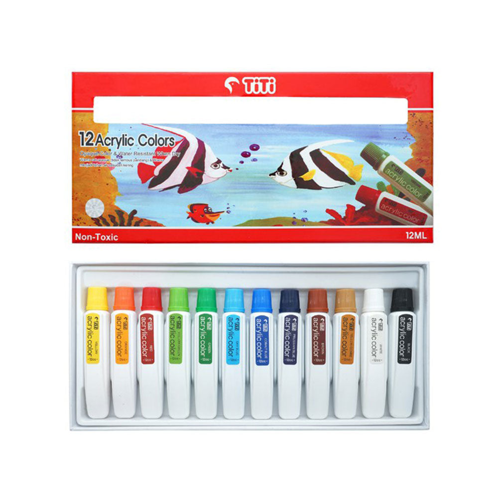 12 Acrylic Colors By Titii - Acrylic Paints