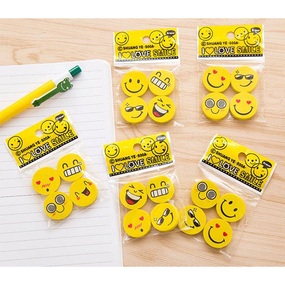 Pack Of 20 - Smiley Face Eraser Cartoon Eraser