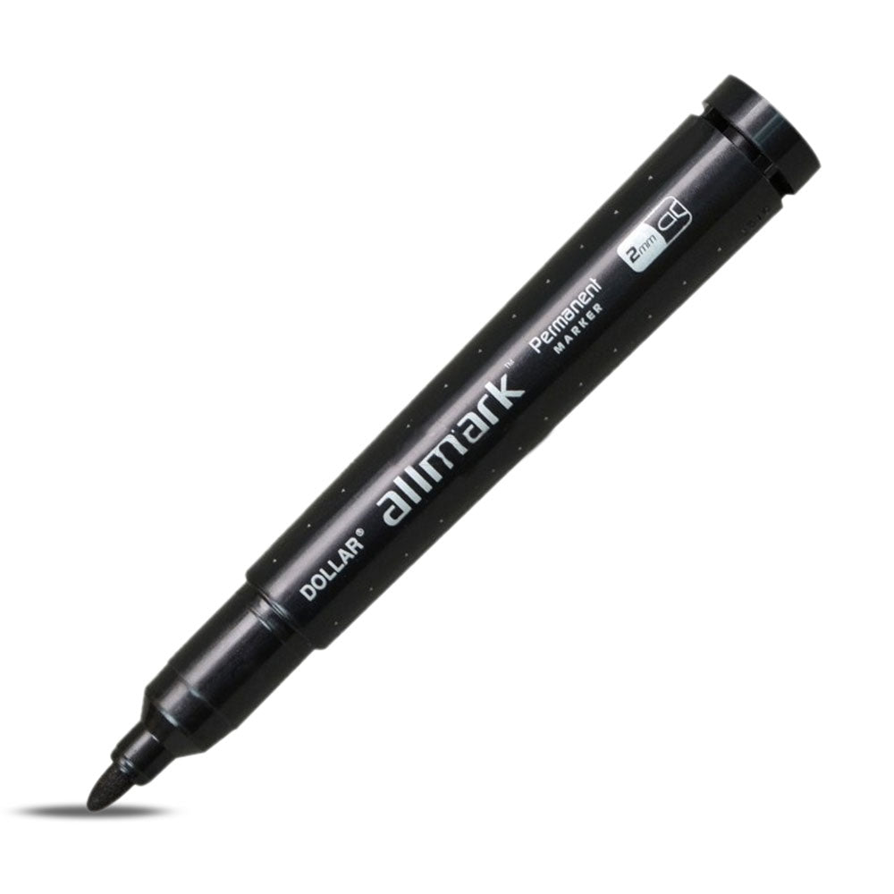 Pack Of 12- Permanent Marker Round Tip Black