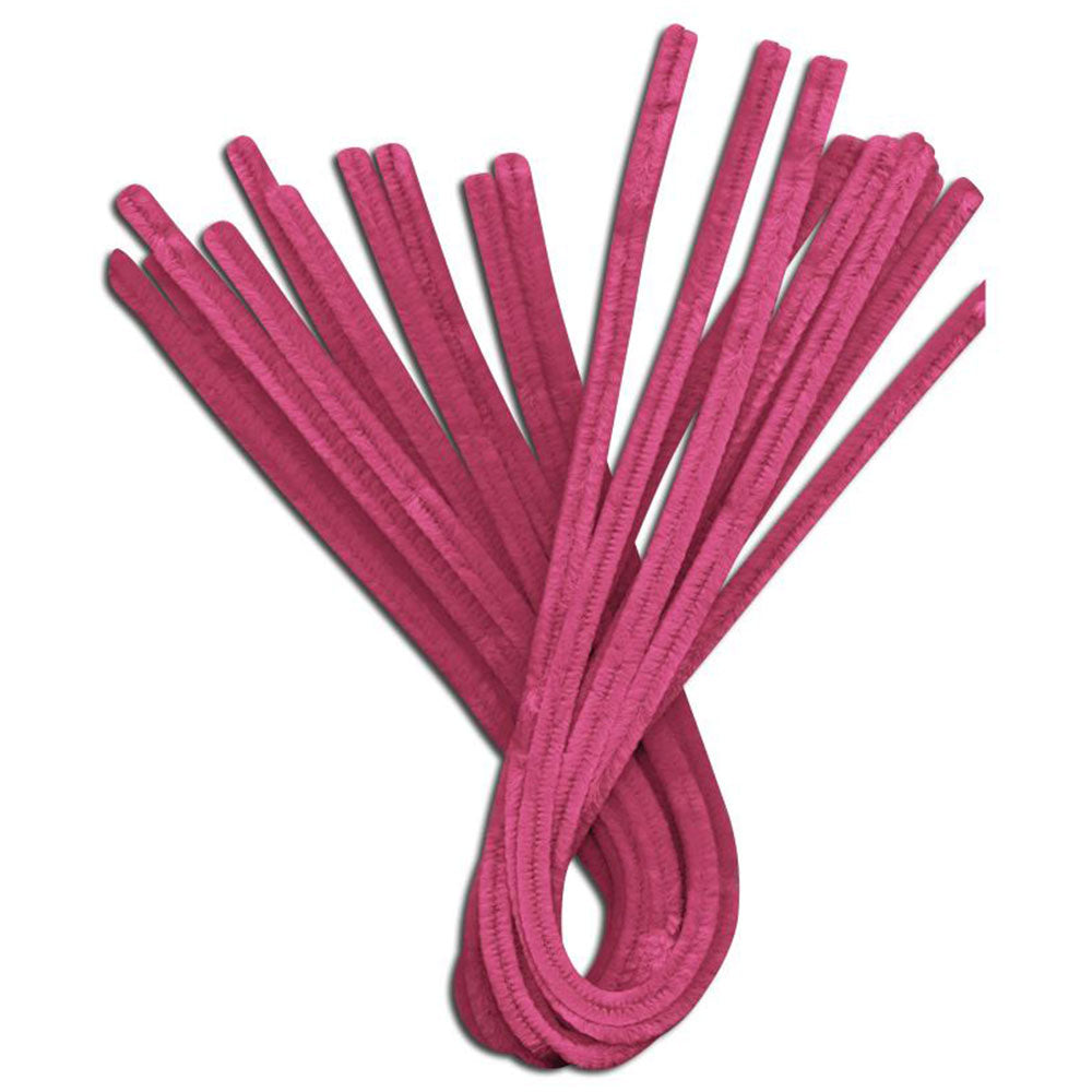 Pack of 50 - Dark Pink Pipe Cleaner velvet Sticks