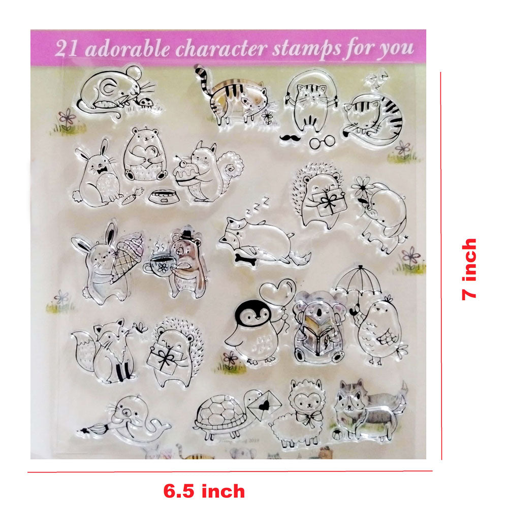 21Pcs Silicone Stamps Of Animal Designs