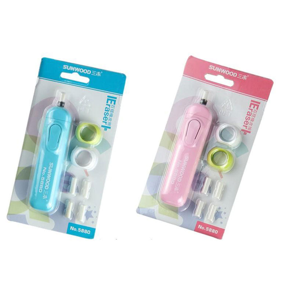 Sunwood 5880 Pack Of 2- Electric Eraser & Rubber For School Stationery & Office & Drawing & Sketch
