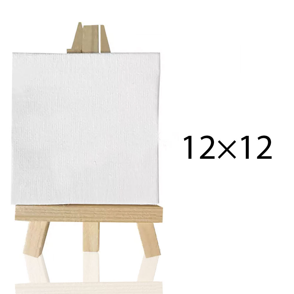Canvas With Wooden Easel 12X12