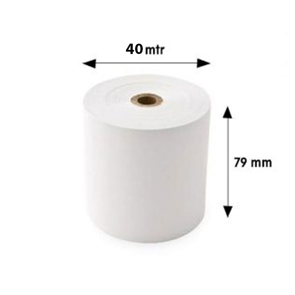 Pack Of 6 - Pos Thermal Printer Roll 79Mm X 40 Meter - White