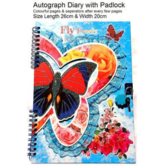 Stylish Autograph Lock Diary - Blue