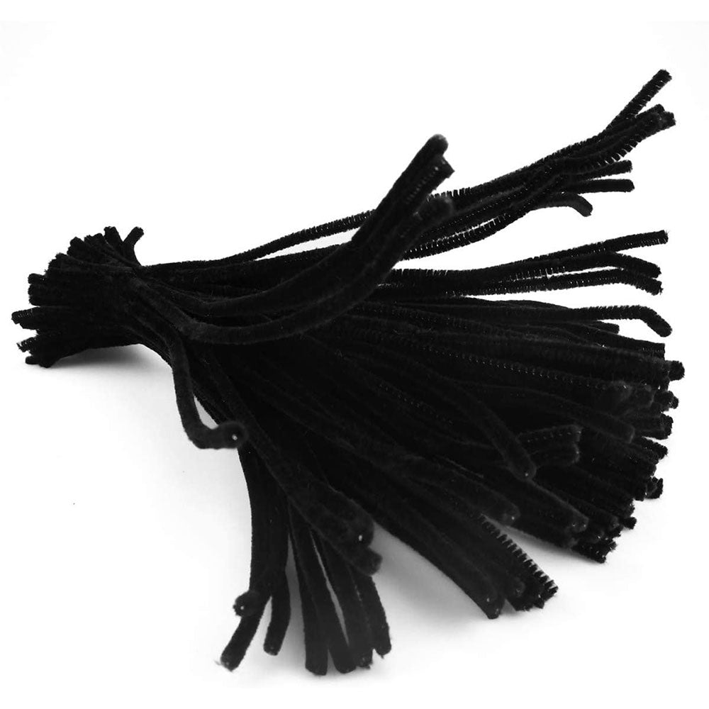 Pack of 50 - Black Pipe Cleaner velvet Sticks