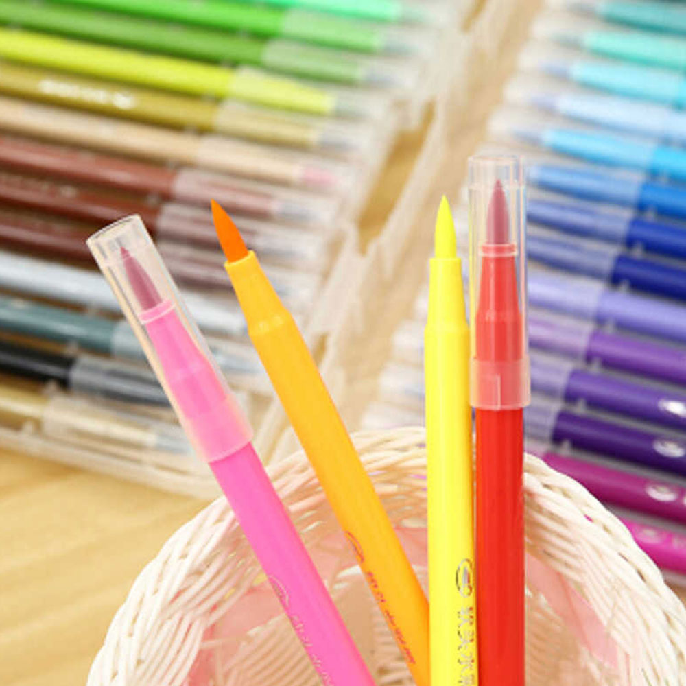 Pack Of 24 Deli Brush Marker Felt Pen Watercolor Brush Markers For Cal –  Karachi Stationers