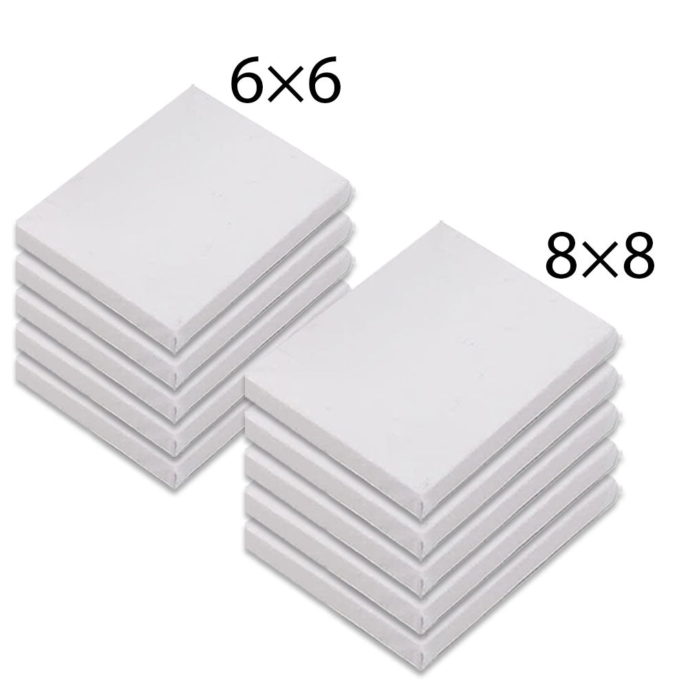 10 Pack Mini Canvas Panels - 5Pcs (6 X 6 ), 5Pcs ( 8 X 8 )