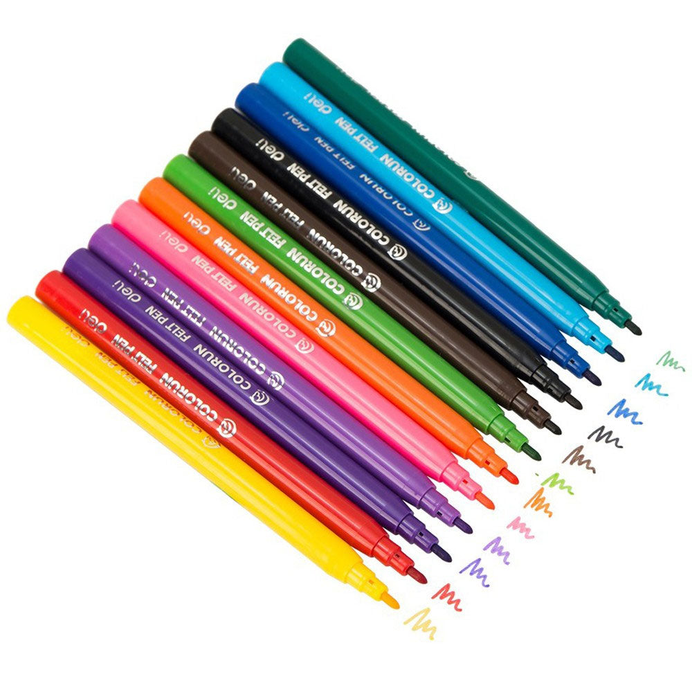 Deli Brand Colorun 12 Colours Felt Pen Markers