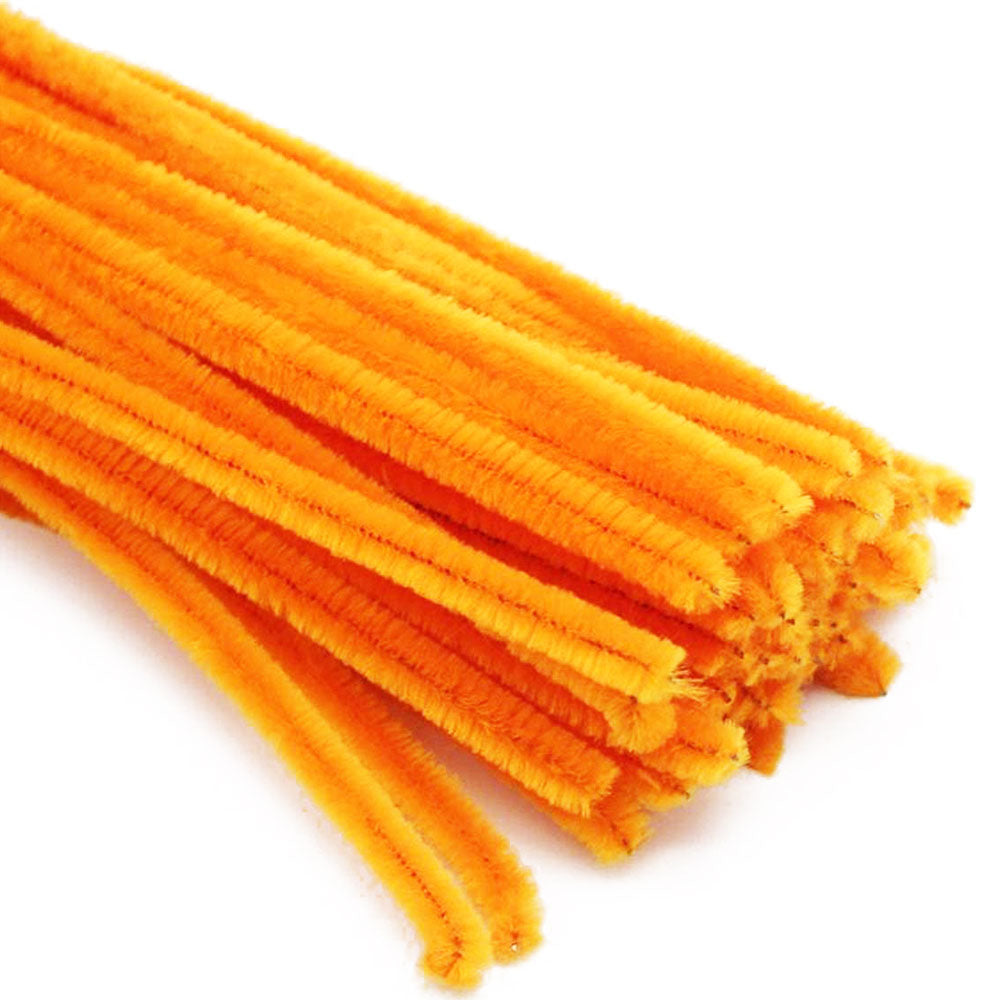 Pack Of 50 - Orange Pipe Cleaner Velvet Sticks