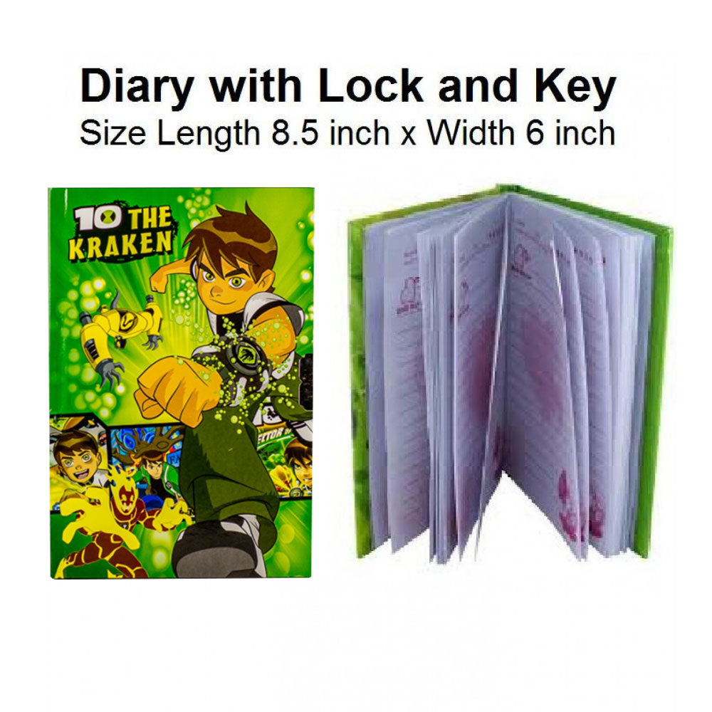 Lock Diary With Key Colourful Pages - Ben10