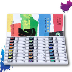 Set of 24pcs - Marie's Acrylic Paints Tubes 12ml each tube