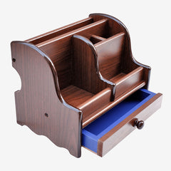 Wooden Pen Stand Stationery Holder - Brown