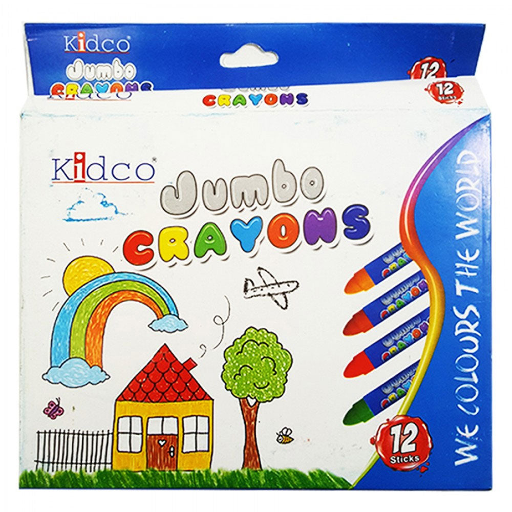 Kidco 12 Jumbo Wax Crayons Oil Pastel Jumbo Crayon