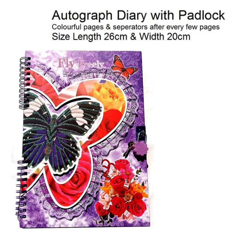 Autograph Stylish Lock Diary - Purple