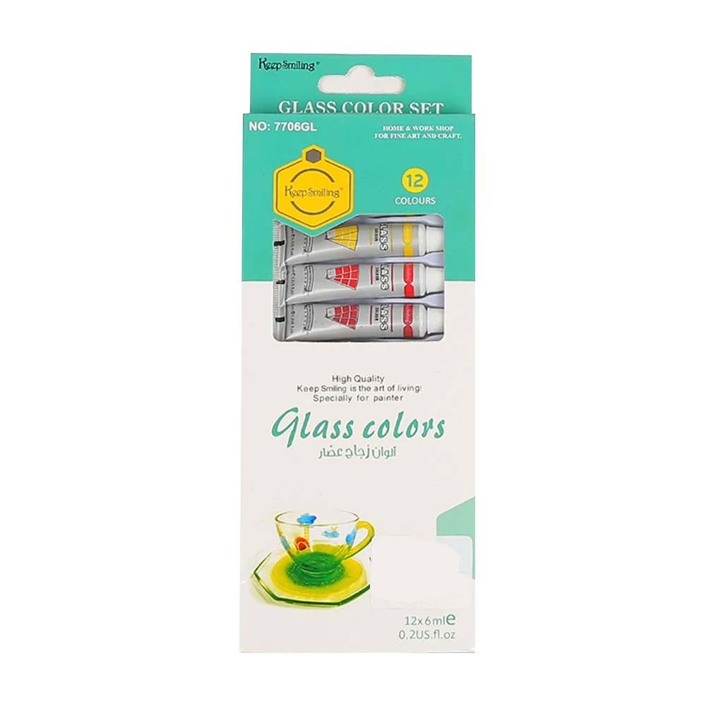 Keep Smiling Glass Colour Paints 12ml - Pack Of 12