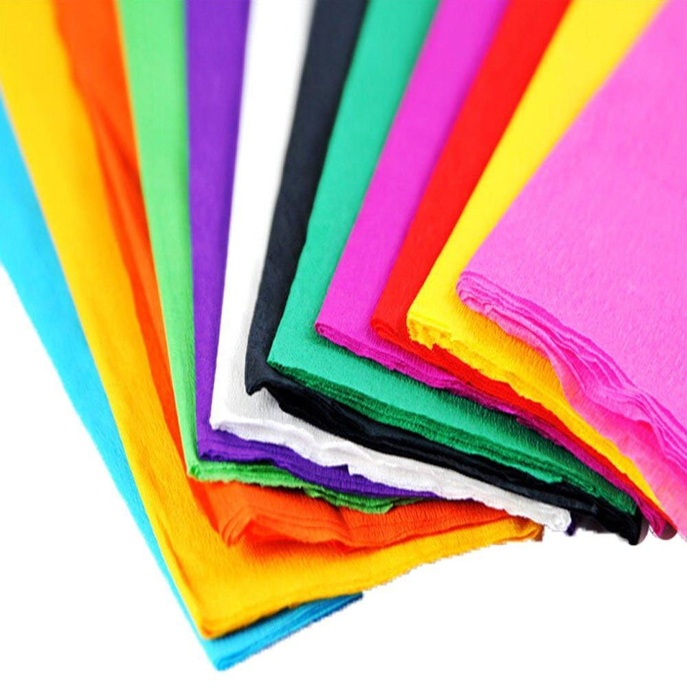 Crepe Paper Roll Sheets Pack Of 10 (Different Colours)