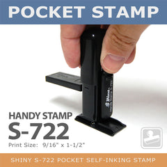 Shiny S722 S-722 Handy Stamp Self-Inking Customize Pocket Rubber Stamp Customized Stamp With Your Own Detail (Impression Size 38 Mm X 14 Mm)