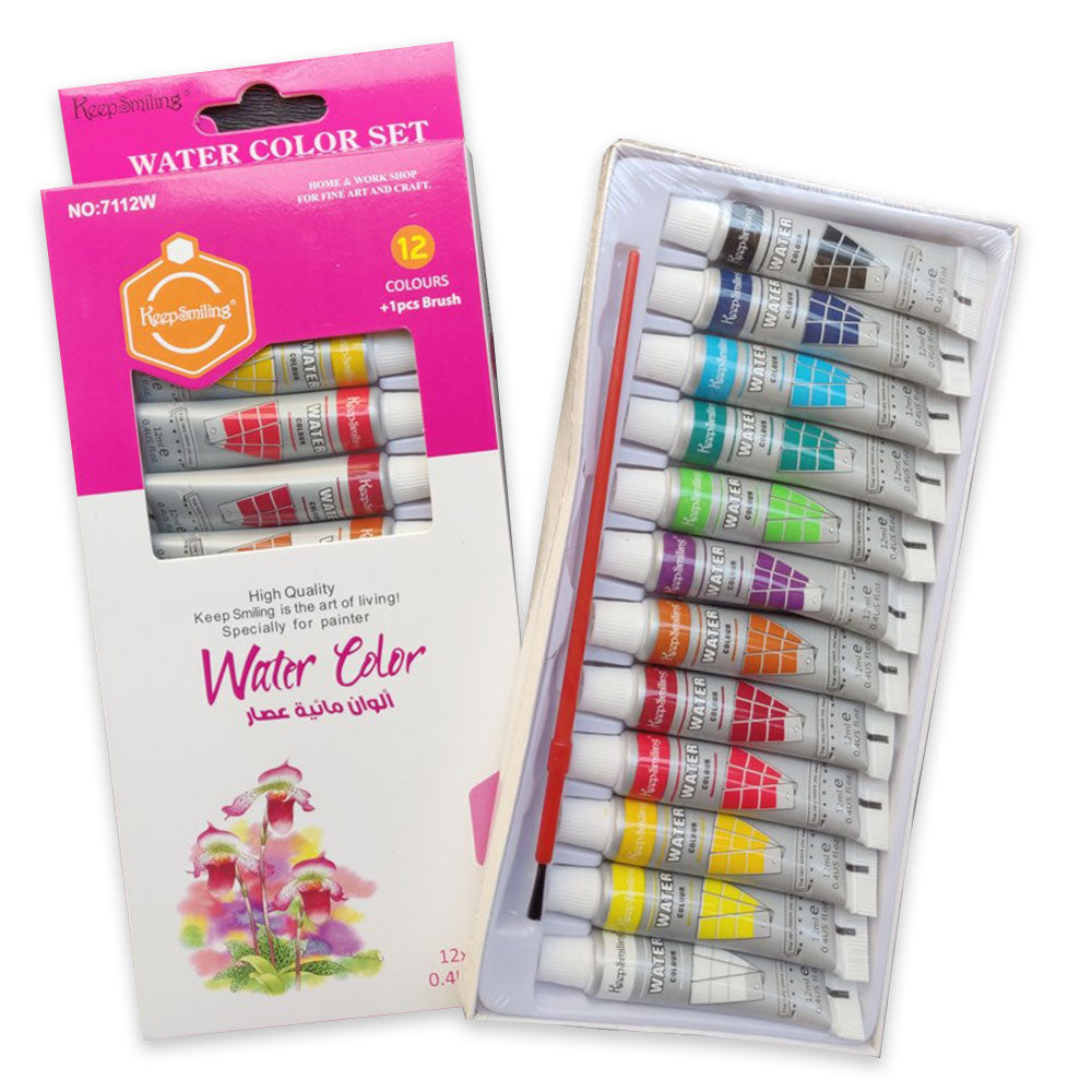 Keep Smiling Pack Of 2-Water Colors 12 Tube 12ml Each