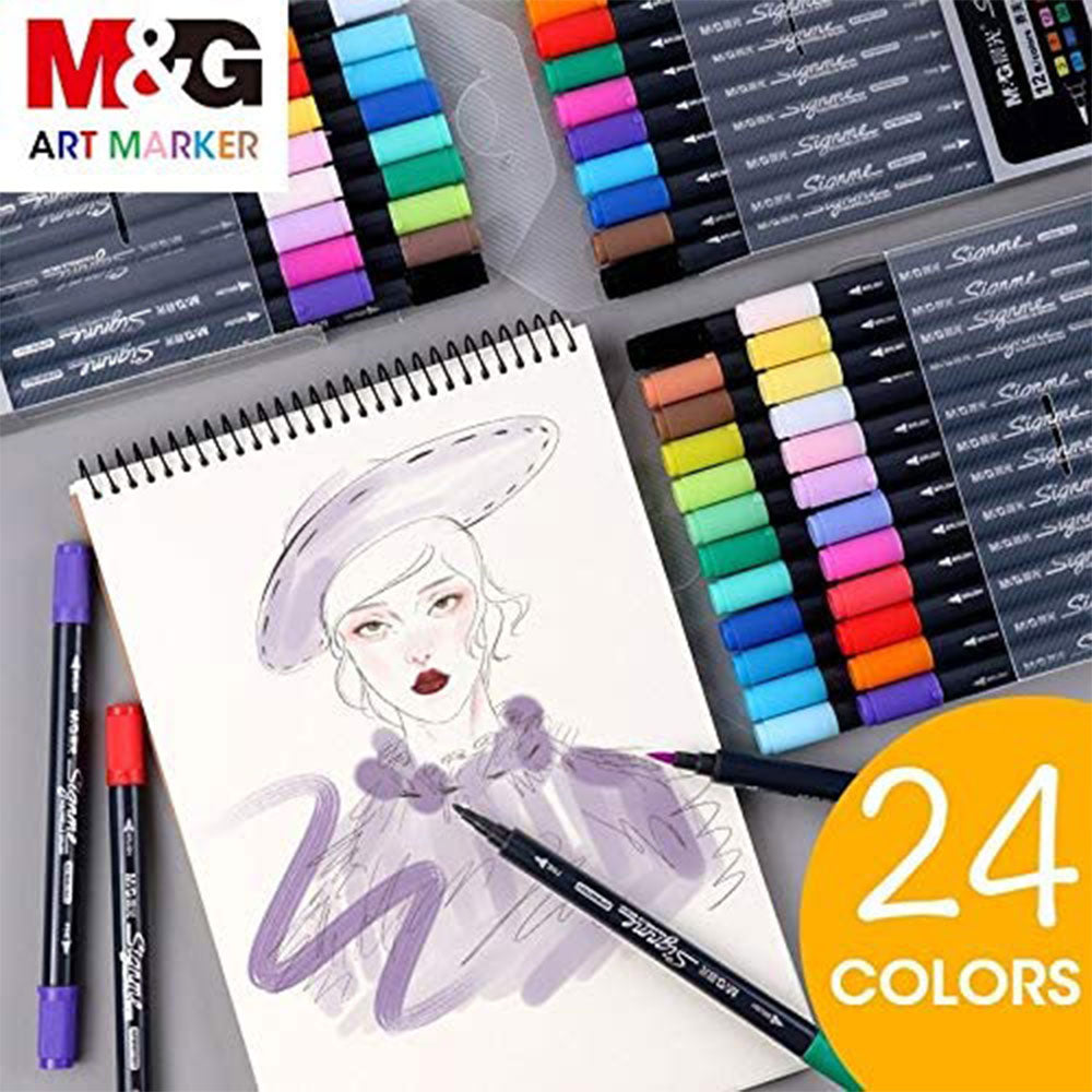 24pcs M&G SignMe Brush and Fine Tip Markers