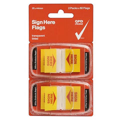 2 Packs Post-It Sign Here Tape Flag Sticky Notes 25 X 44M