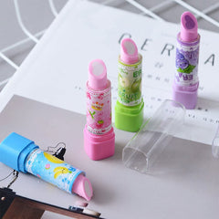 6 Pcs Lipstick Shape Eraser.