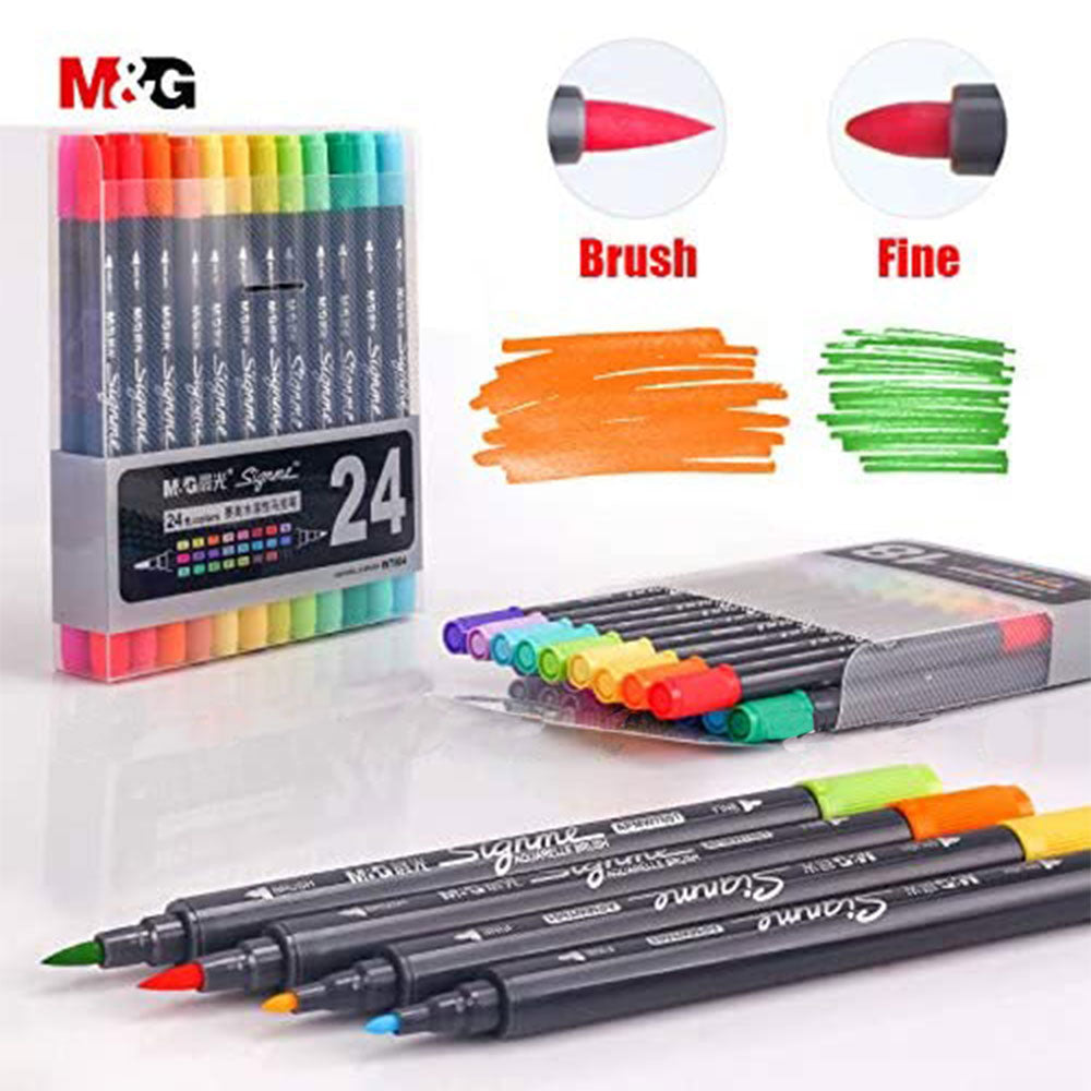 24pcs M&G SignMe Brush and Fine Tip Markers