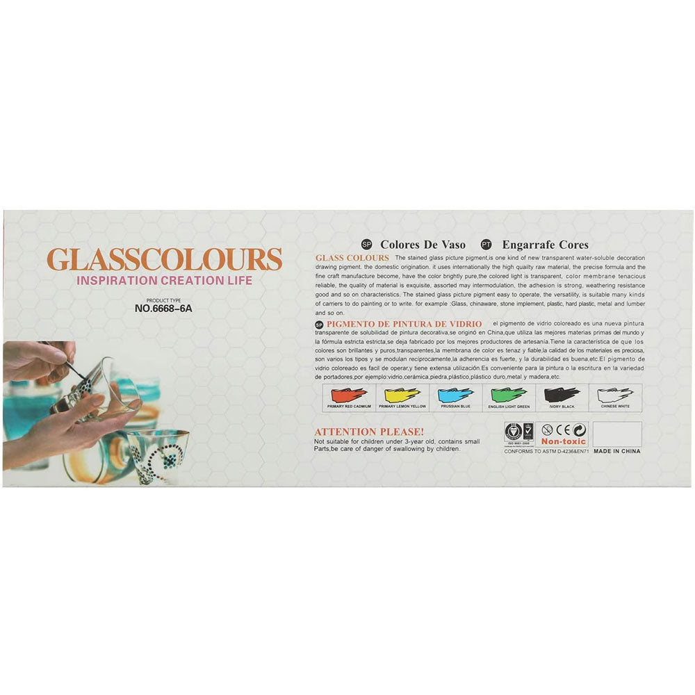 Pack Of 6 - Glass Colors - Multi Colors