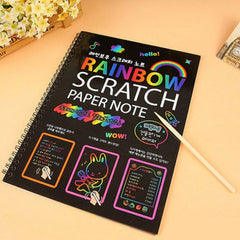 Large Scratch Note Pad Scratch Book With Wooden Stick Scratch Notepad Size 26Cmx19Cm