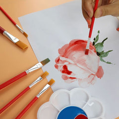 Orega 15pcs Poster Color 15ml  with Imported Paint Brush 12pcs Flat Head