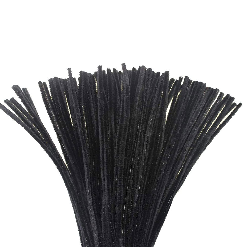 Pack of 50 - Black Pipe Cleaner velvet Sticks