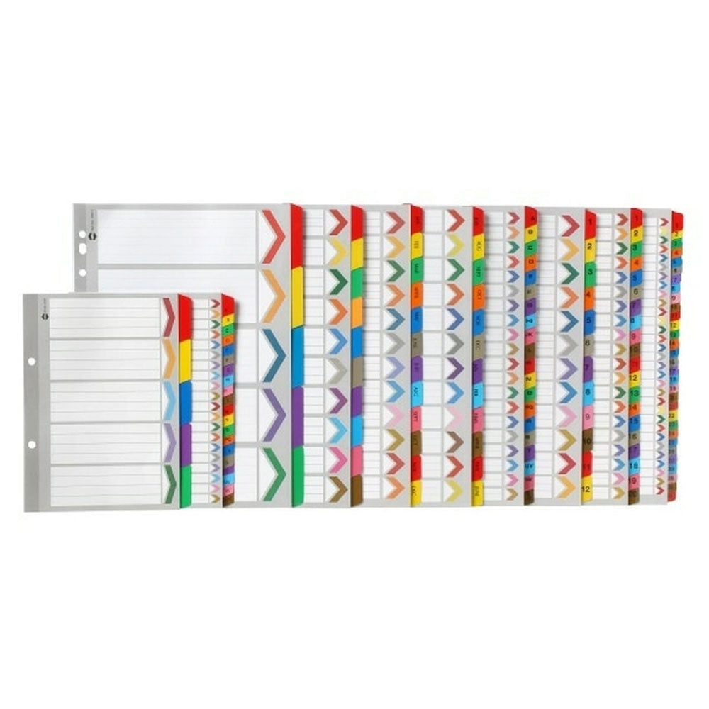 Marbig Index Divider Separator A-Z Tab Reinforced A4 Assorted