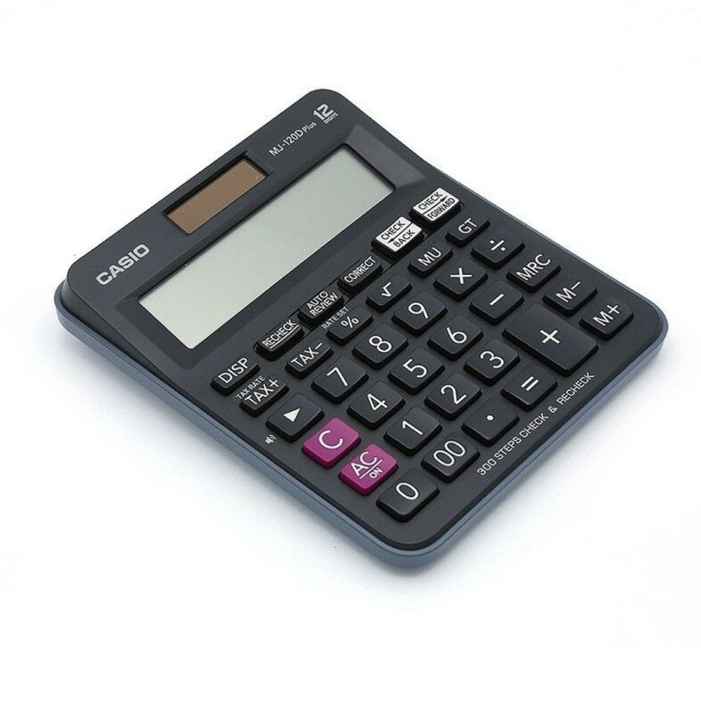Casio MJ-120D Plus 300 Steps Check And Correct Desktop Calculator With Tax & Gt Keys & On Display Indication Of Active Constant (K) (Black)