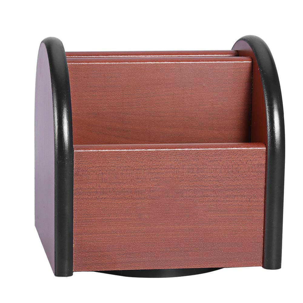8005-Wooden Revolving Pen Stand - Brown