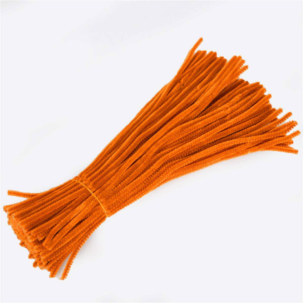 Pack Of 50 - Orange Pipe Cleaner Velvet Sticks