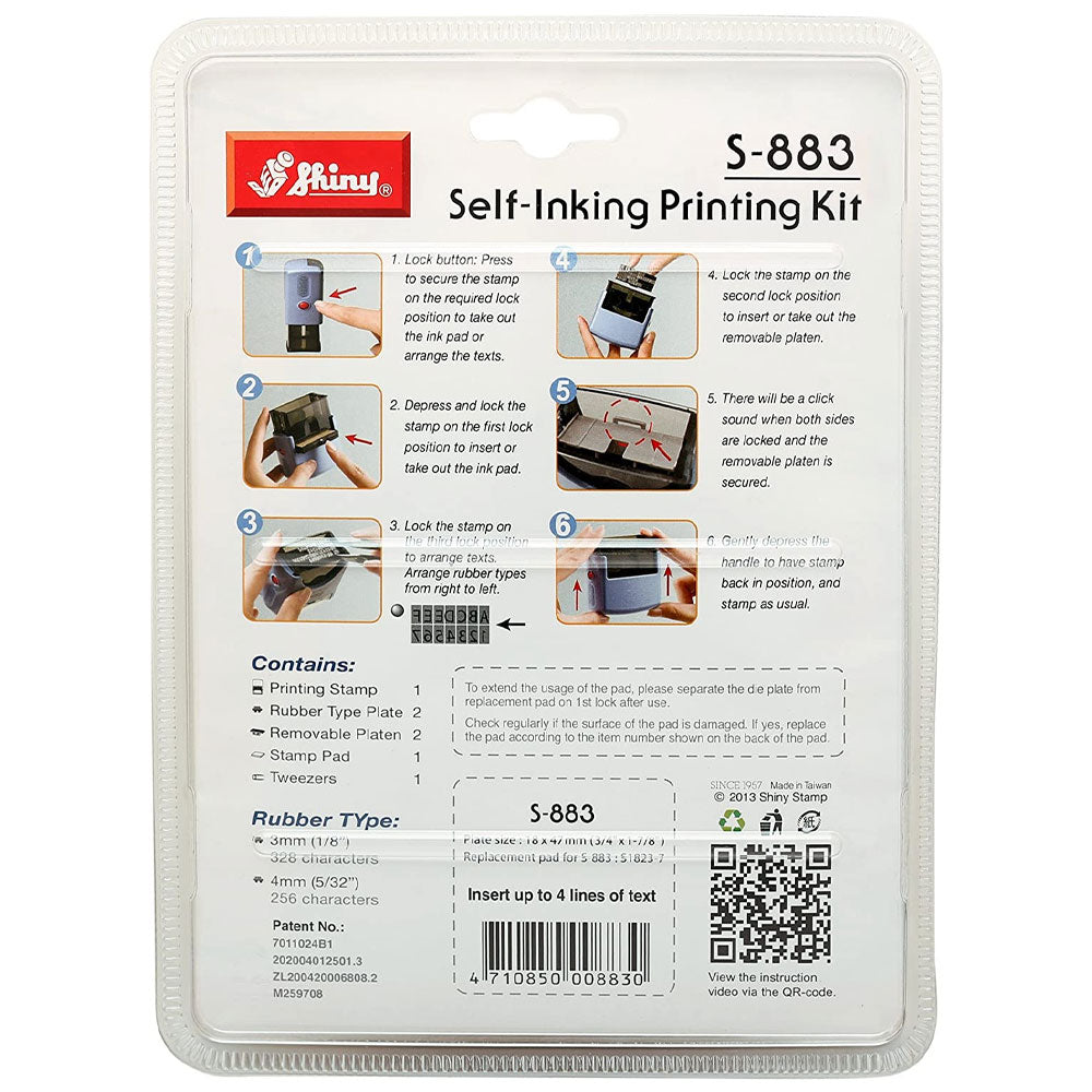 Shiny S-883 Self Inking Stamp Printing Kit Diy Set